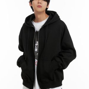 Men's Basic Hoodie Jacket (Black) IY402