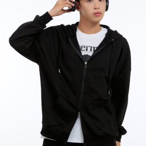 Men's Basic Two-Way Zip-Up Hoodie IG422