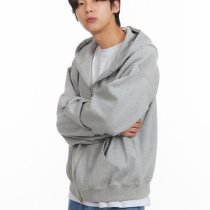 Men's Basic Hoodie Jacket (Gray) IY424