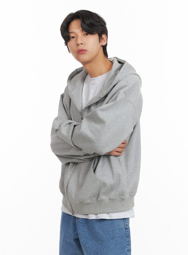 Men's Basic Hoodie Jacket (Gray) IY424