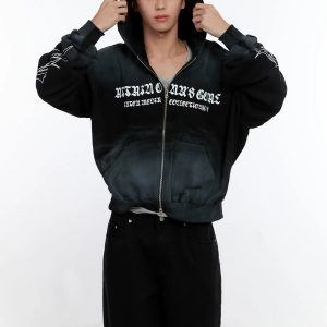 Men's Graphic Zip-Up Hoodie IS530
