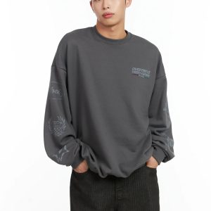 Men's Oversized Graphic Sweatshirt IN518