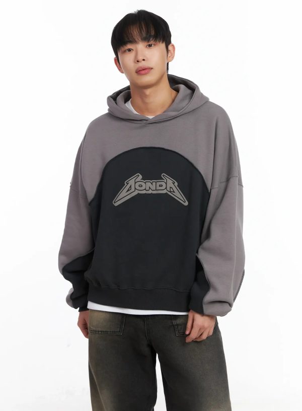 Two-Tone Graphic Hoodie ID515