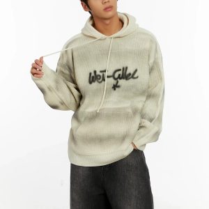 Men's Graffiti Knit Hoodie ID524